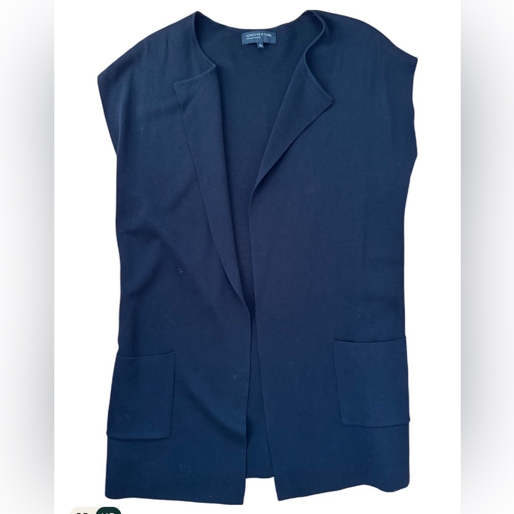 Jones New York Black Sleeveless Vest
